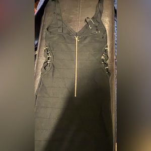 Sexy black dress stretch material fits all body shapes